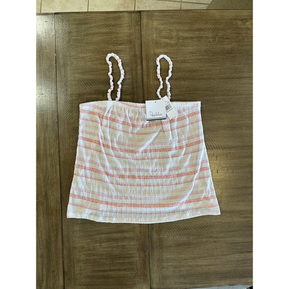 Roudelain Womens Spaghetti Strap Tank Top Pink And White Striped Size Medium NEW - Picture 12 of 12